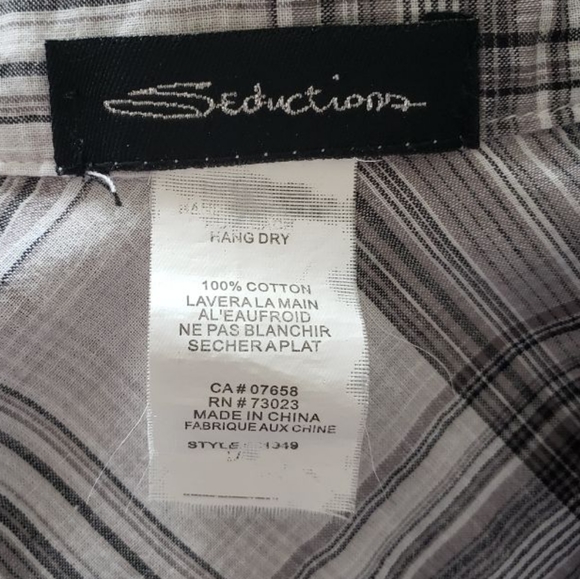 Seductions Plaid Blouse size Large - Picture 3 of 11